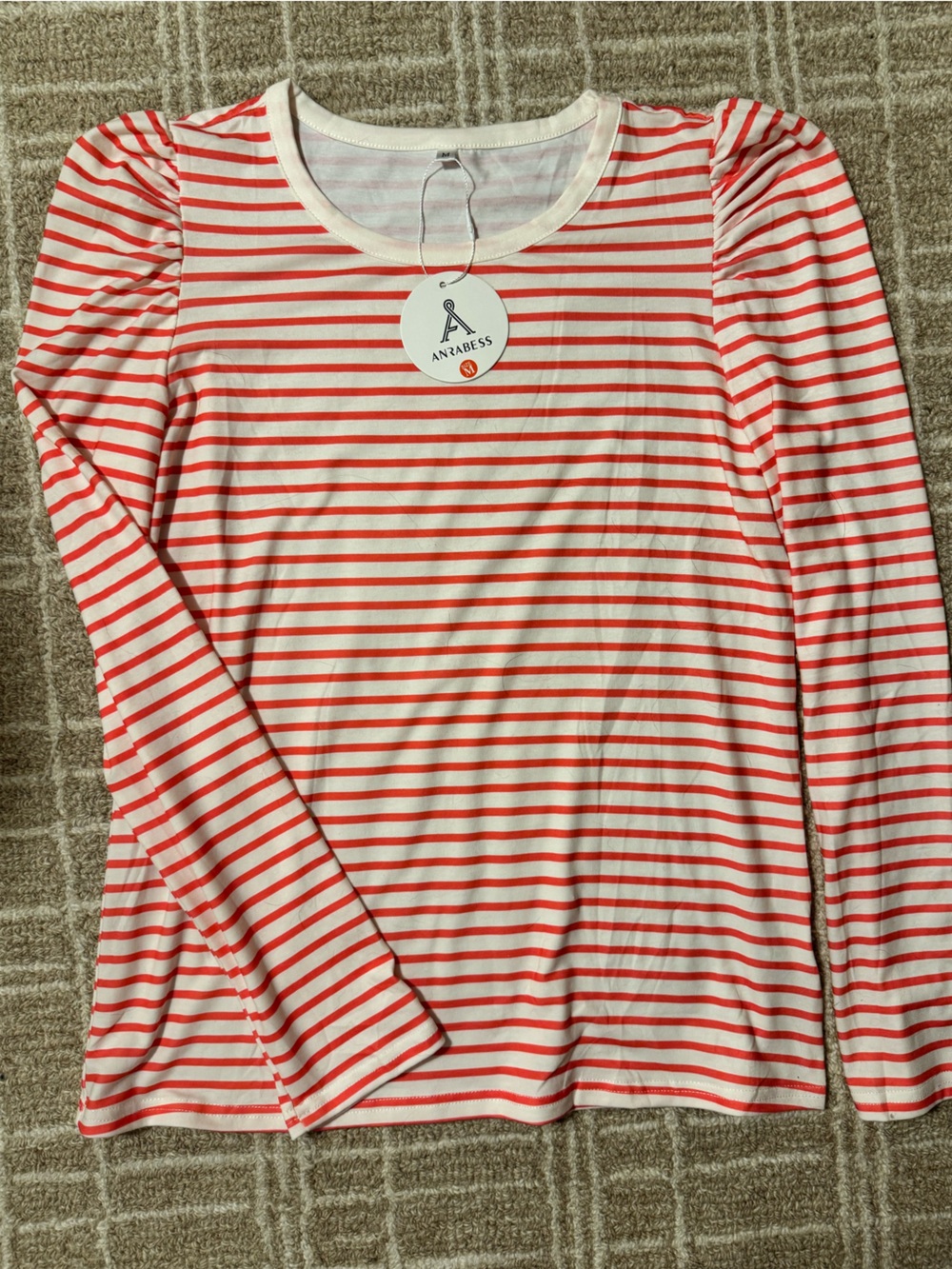 NWT Women’s Anrabess Red & White Striped Top